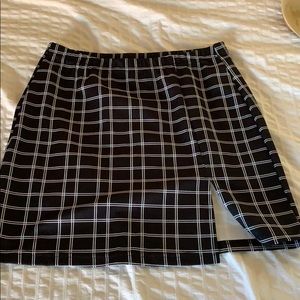 Black plaid skirt